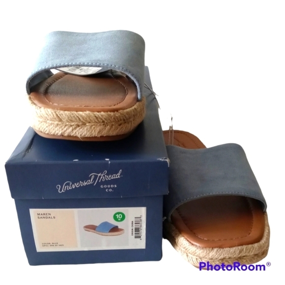 Universal Thread Maren Square Toe Espadrille Slide Sandals Size 10 W - Picture 7 of 7